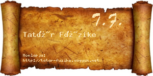 Tatár Füzike névjegykártya